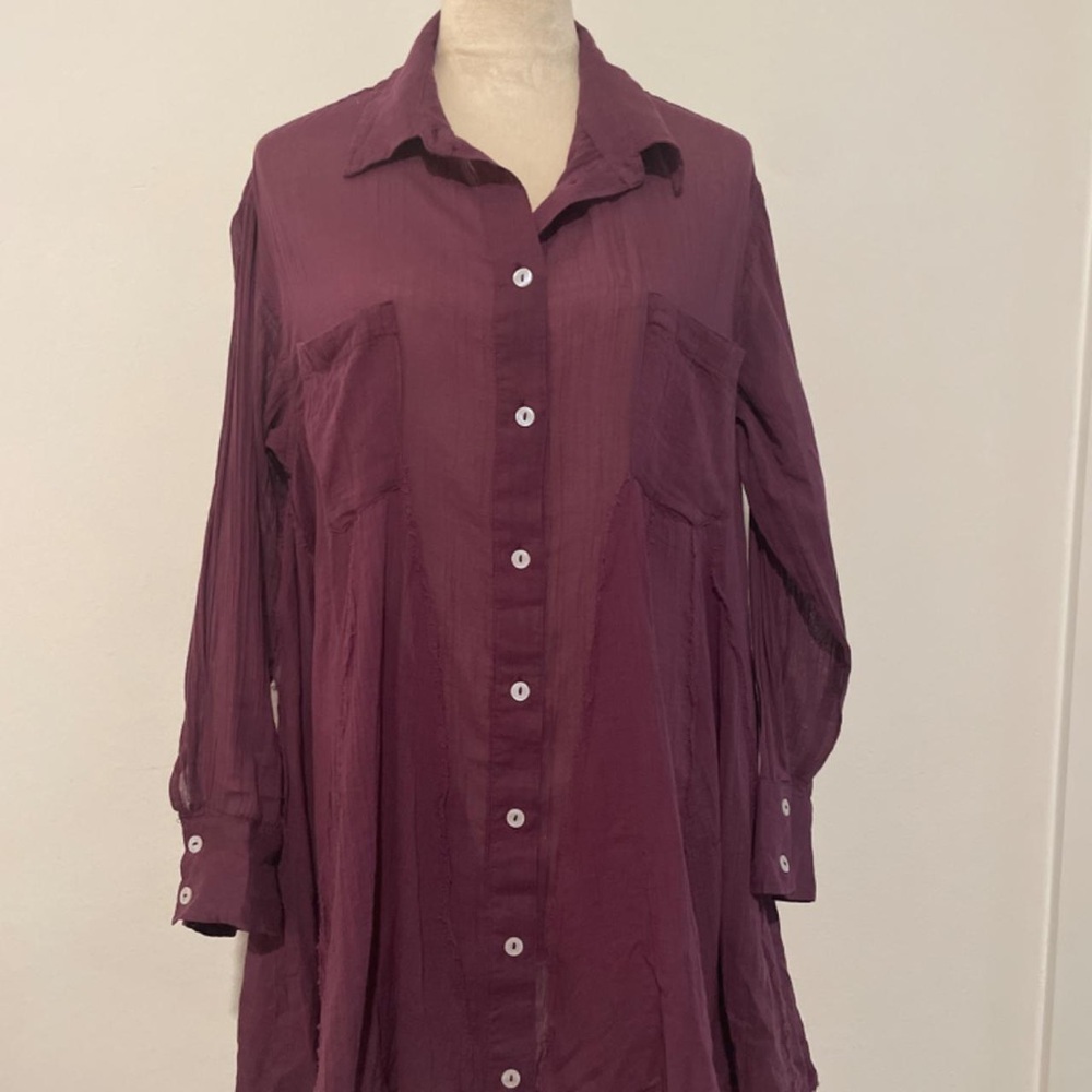 Women's Purple Button-Up Top